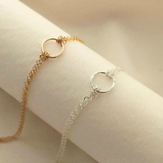 Hammered Circle bracelets