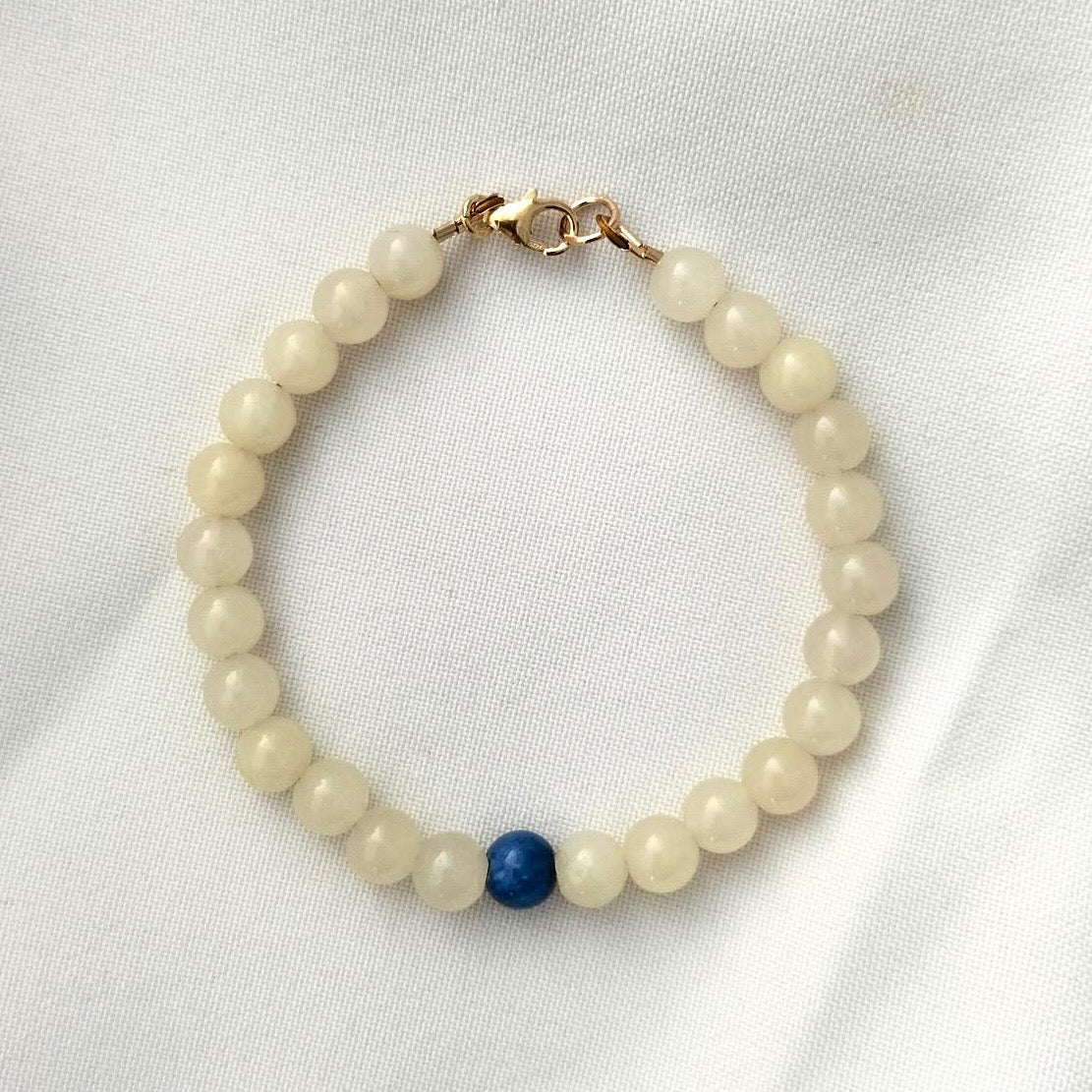 Yellow and Blue Gemstone Beaded bracelet