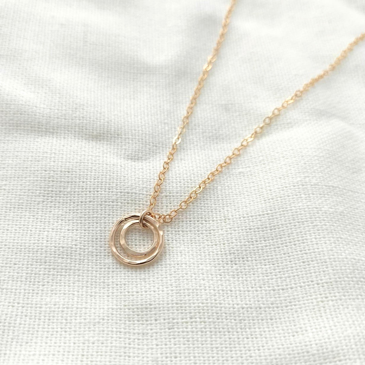 Gold Double Open Circle Necklace
