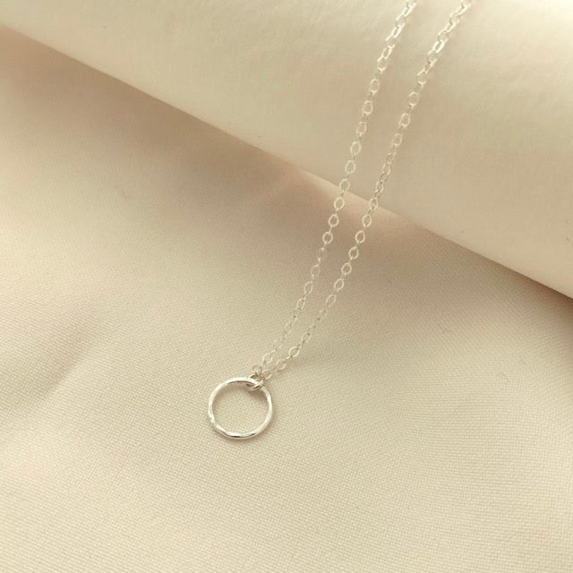 Silver Hammered Circle necklace