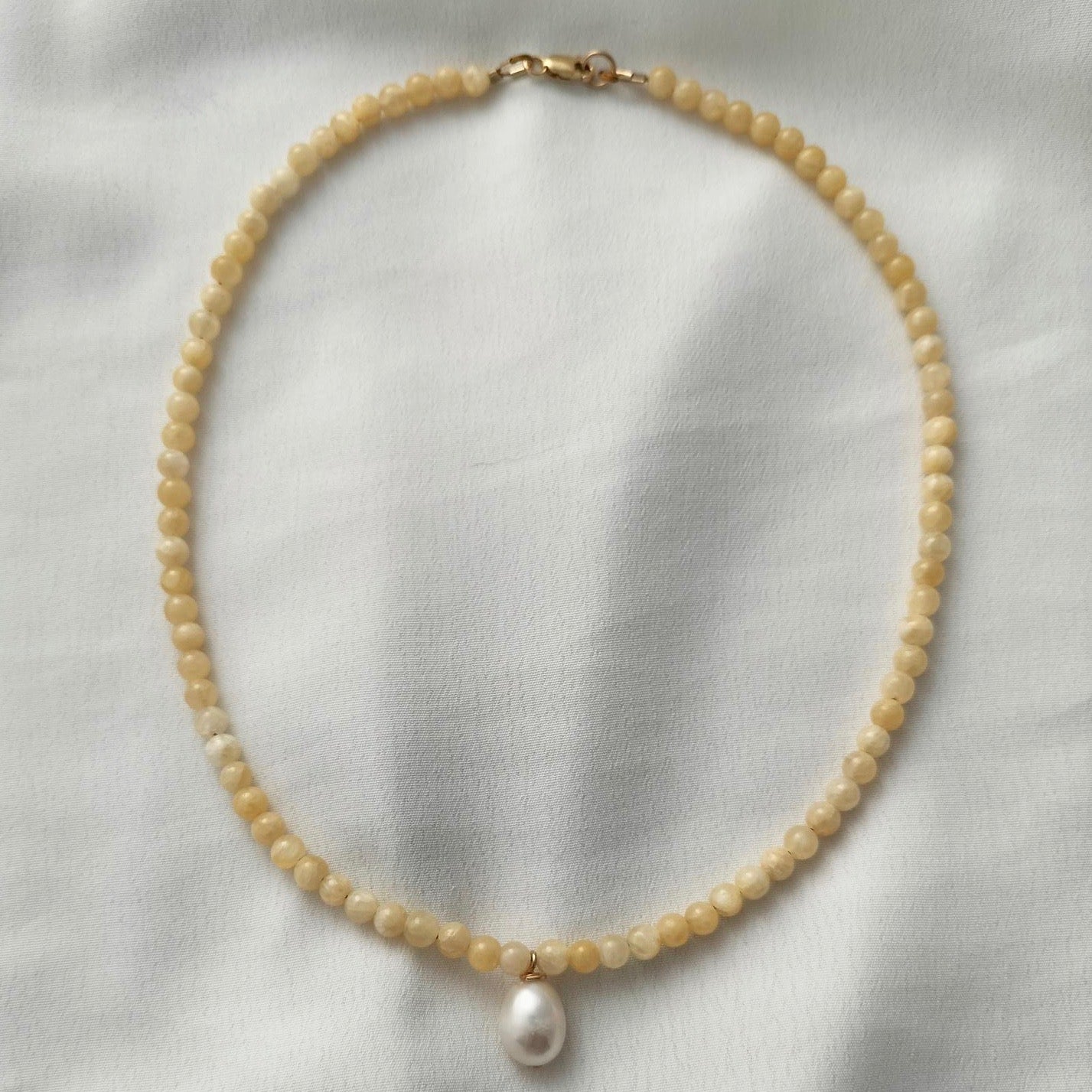 Yellow beaded necklace