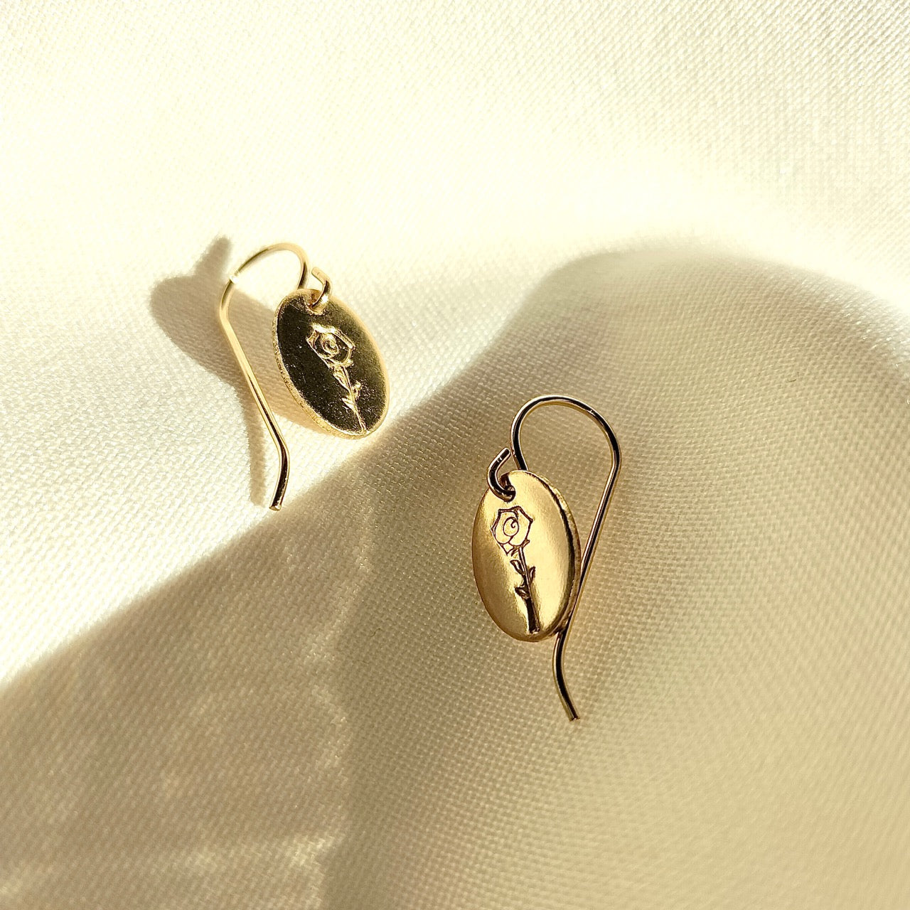 Gold Rose Flower earrings