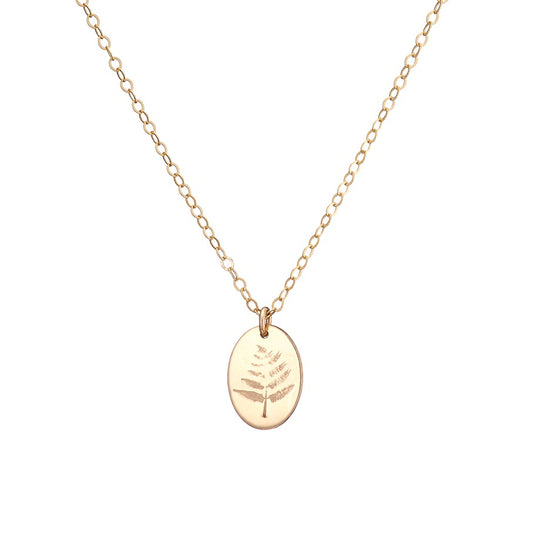 Fern necklace in gold