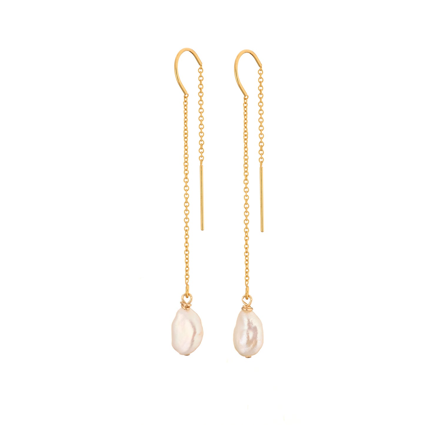 Long Pearl ear threader earrings