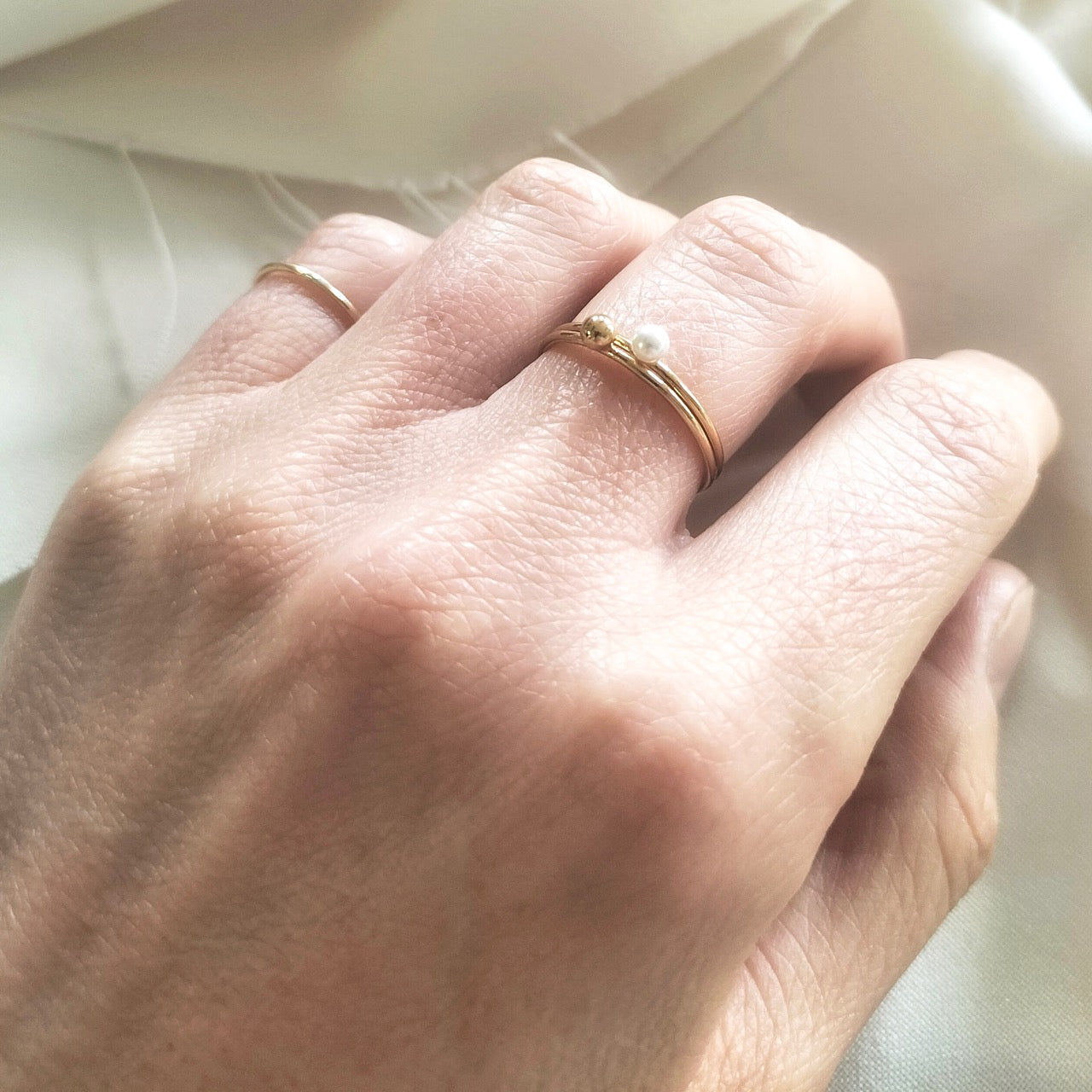 Gold Dot Stacking Ring