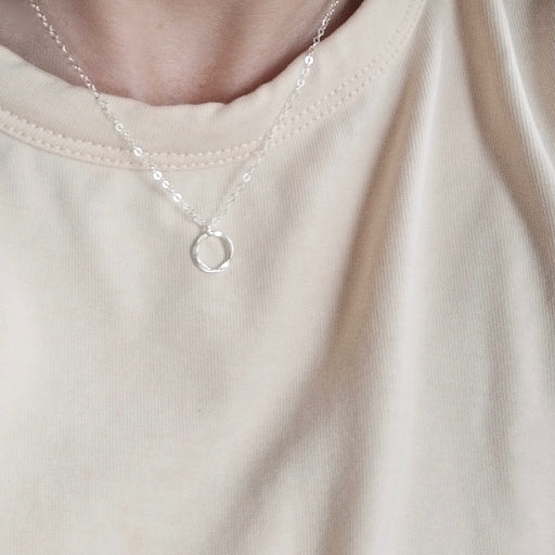 Silver Hammered Circle necklace