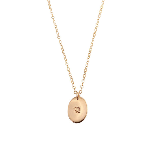 Personalised Gold Oval necklace - large