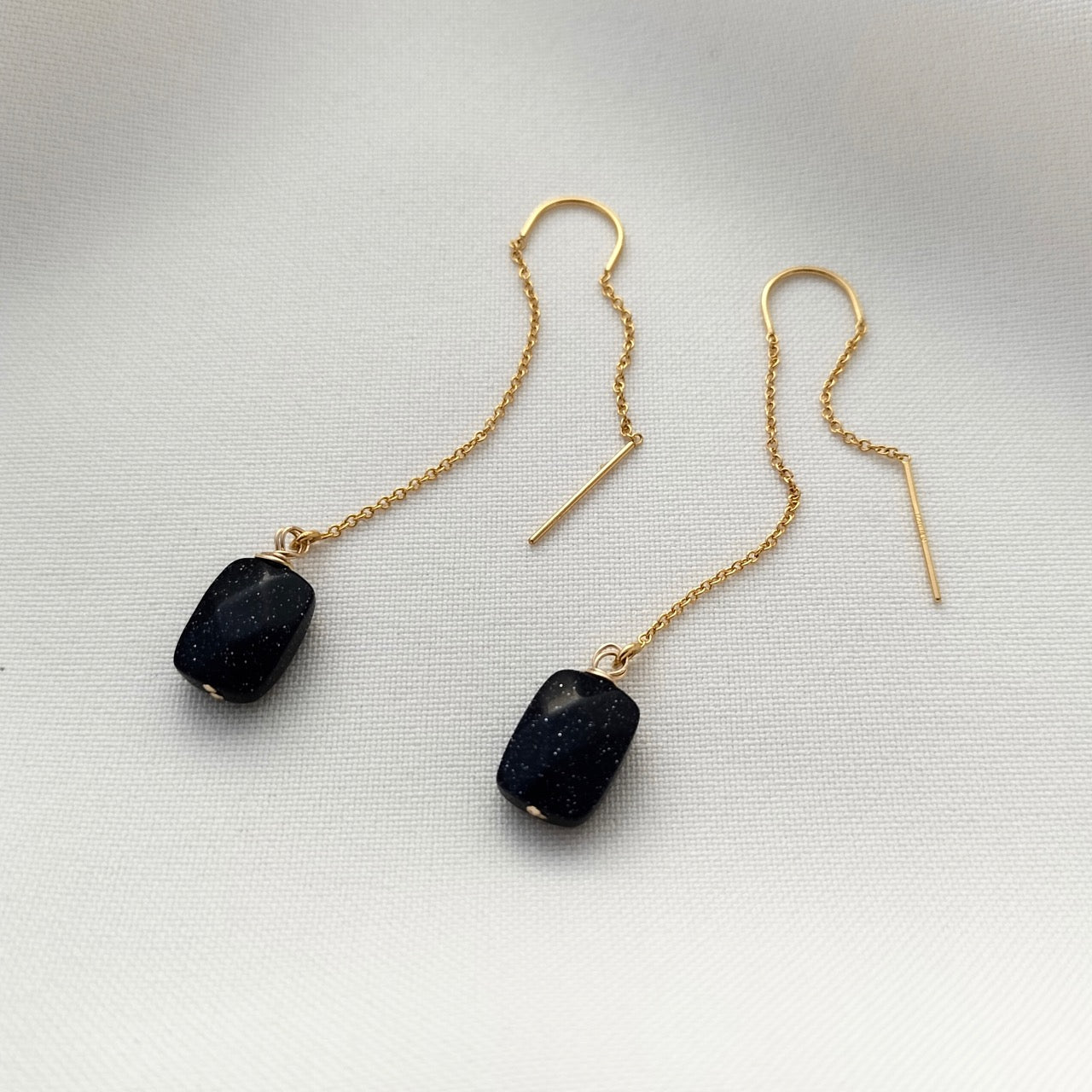 Night Sky gemstone ear threaders