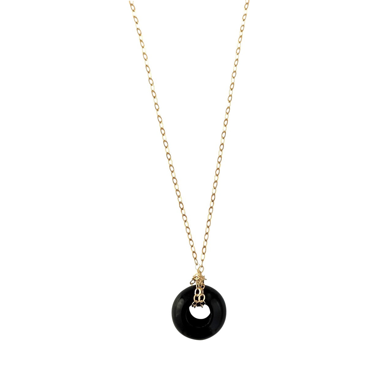 Onyx Donut Gem necklace