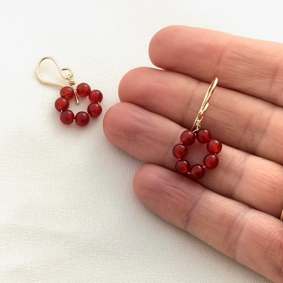 red carnelian beaded earrings