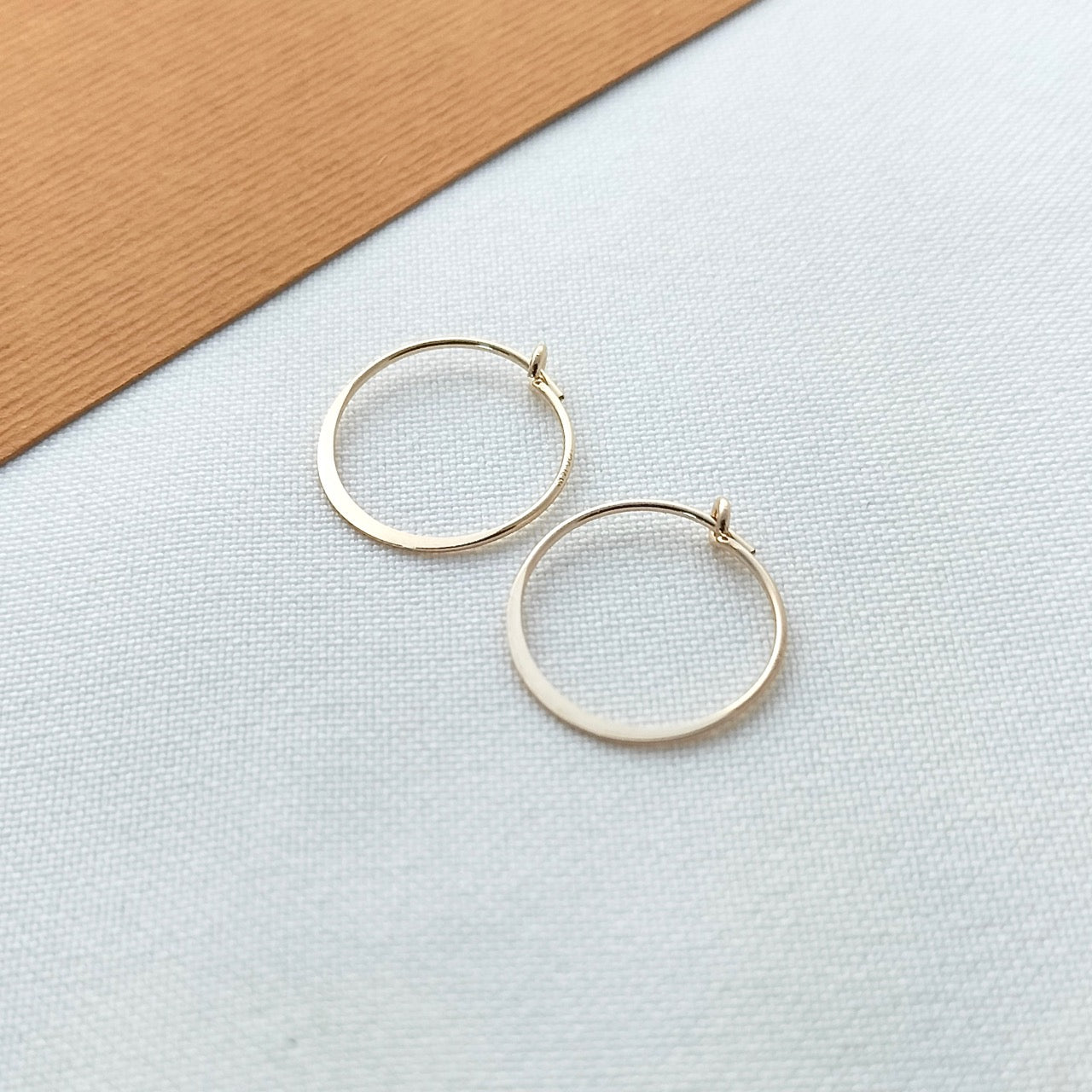 Small slim gold hoops