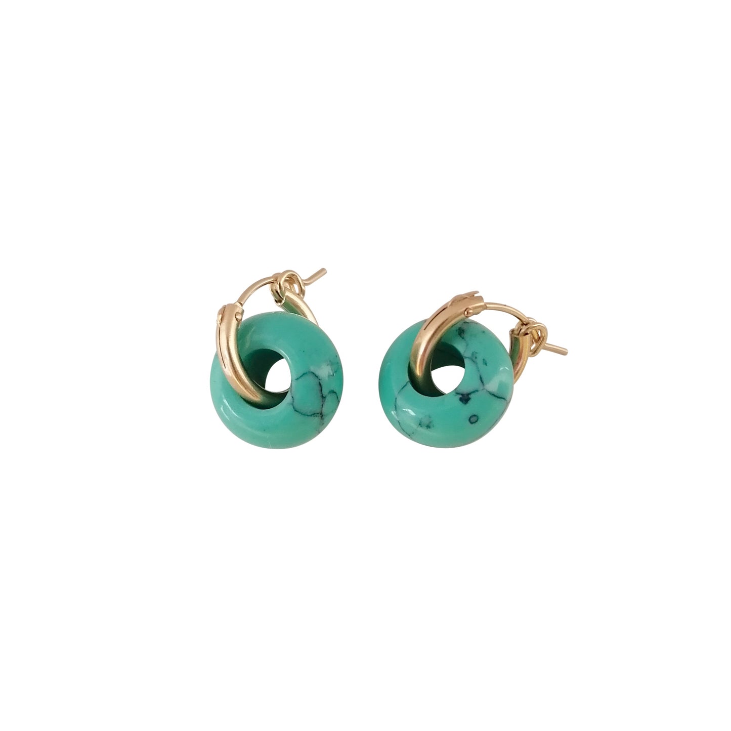 Turquoise ear huggers