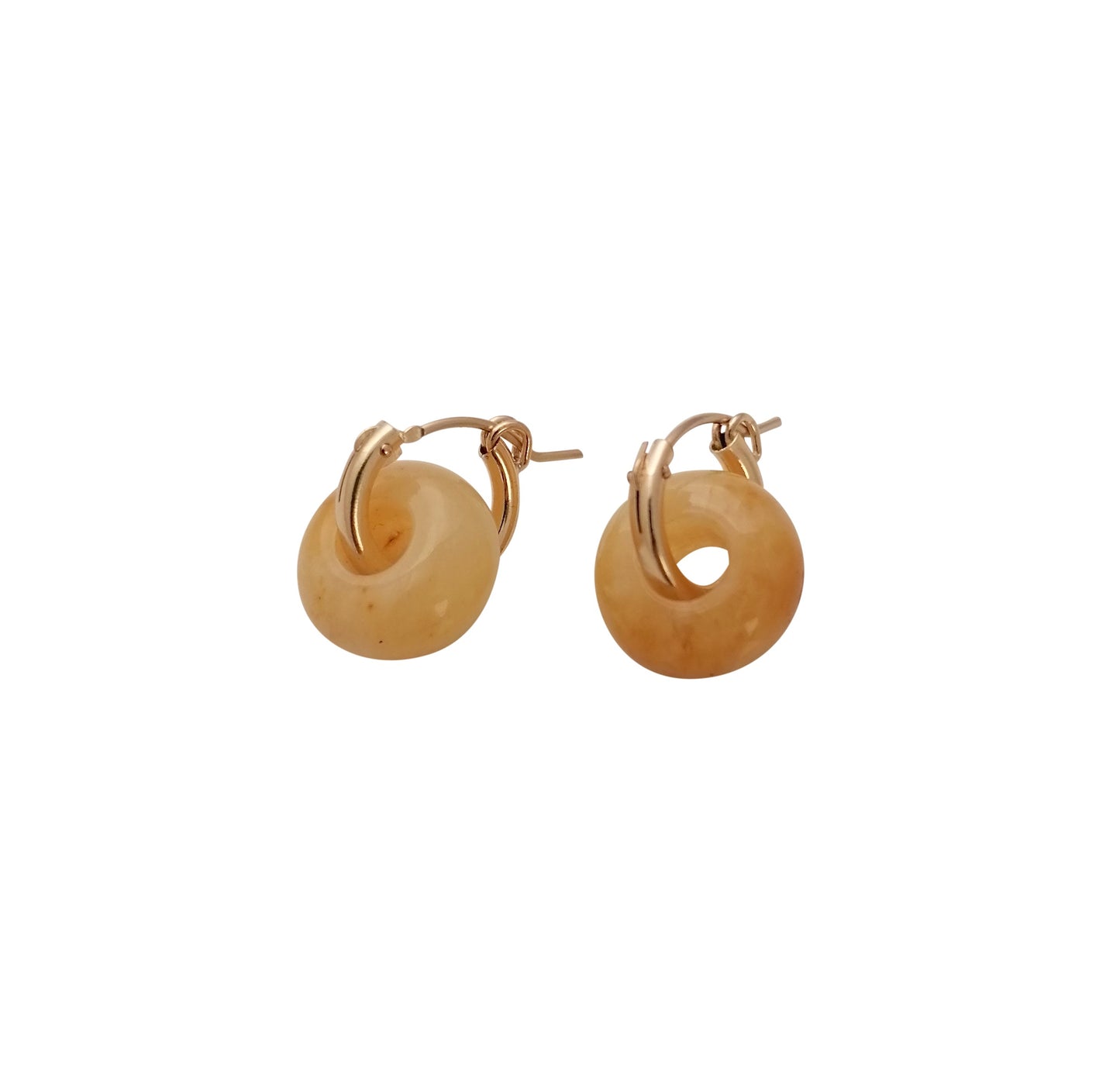 Yellow Jade Ear Huggers