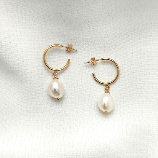 Baroque Pearl Hoop earrings