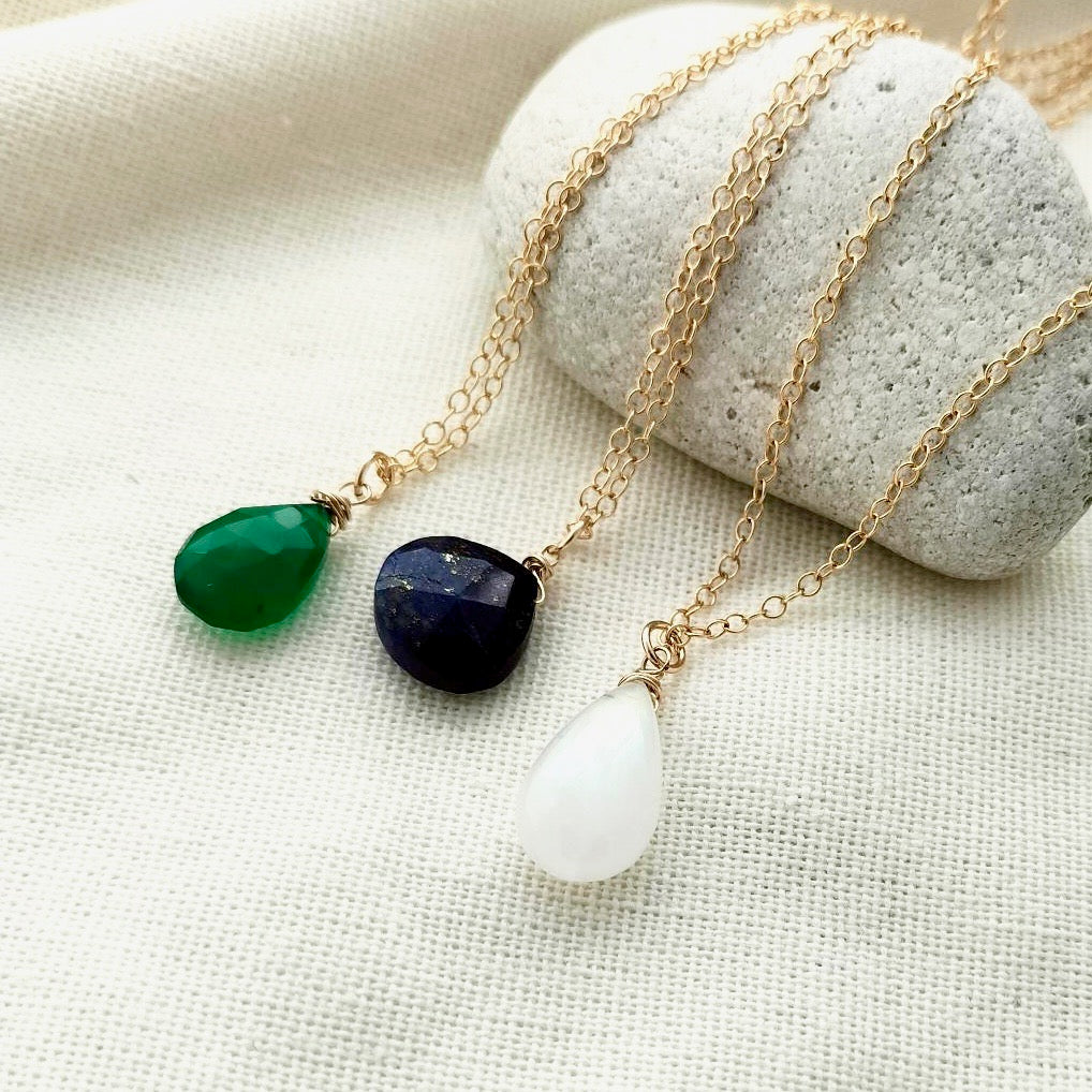 Green Onyx Teardrop necklace