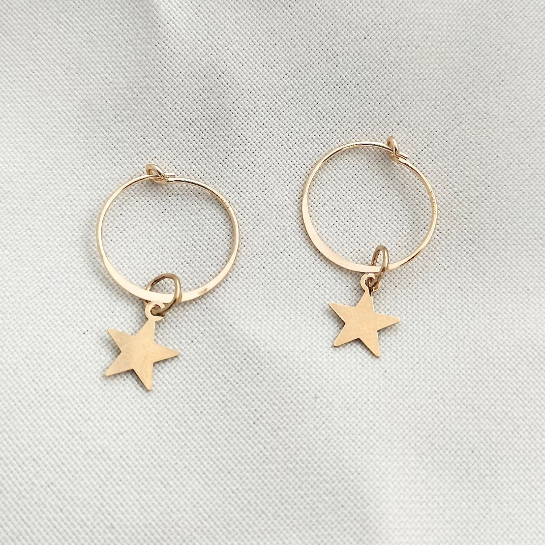 Small Gold Star hoops