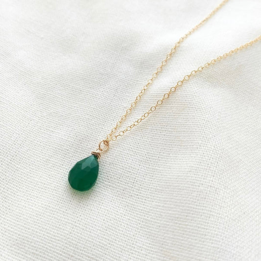 Green Onyx Teardrop necklace