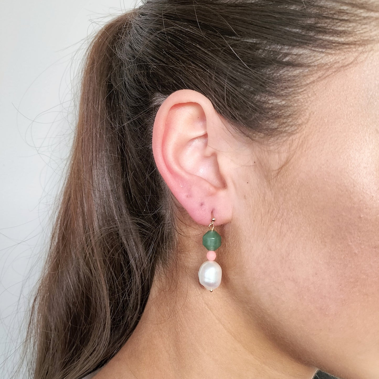 Colourful Beaded Gemstone earrings