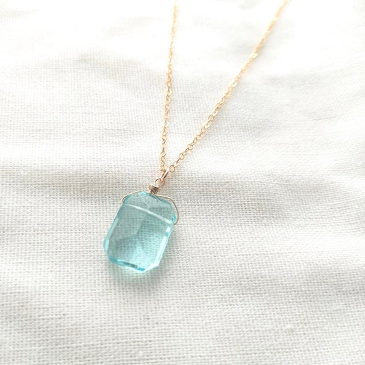 RESERVED // Aquamarine quartz necklace