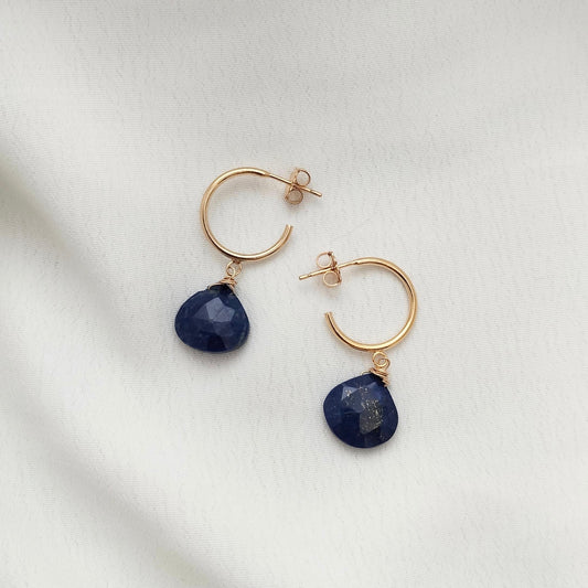 Lapis lazuli hoops