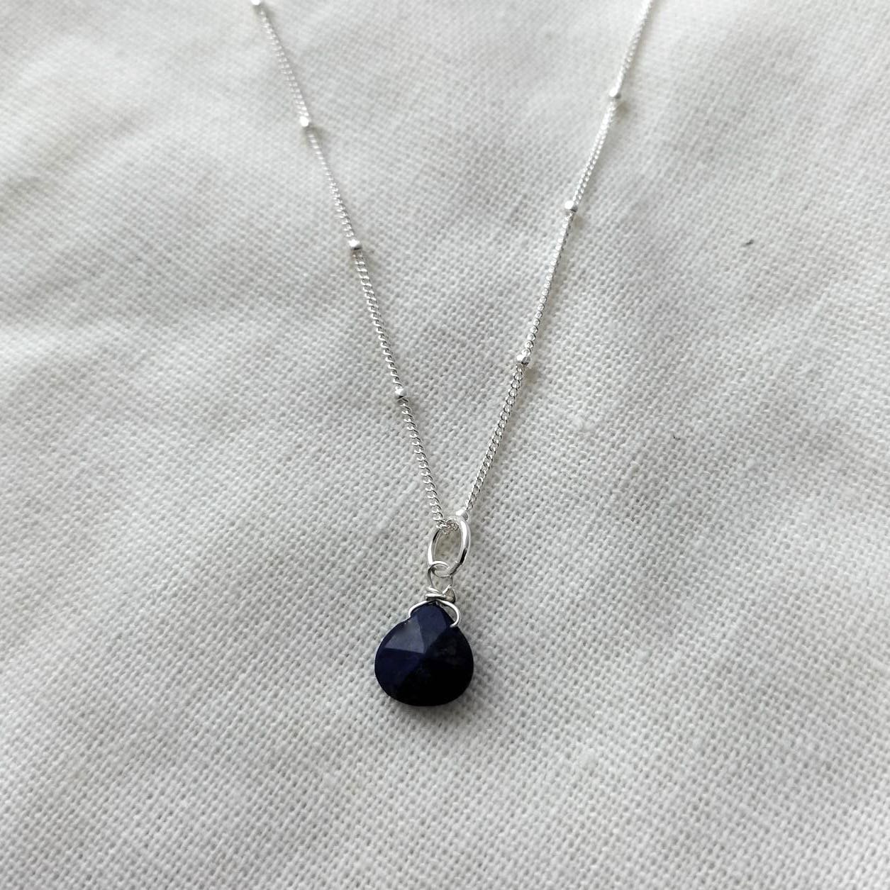 Lapis Lazuli necklace with sterling silver chain