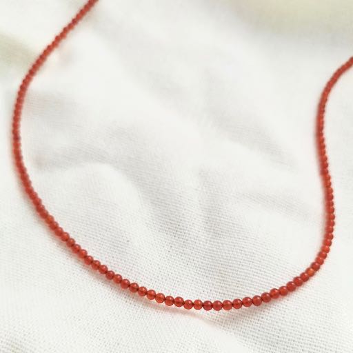 Red carnelian beaded necklace