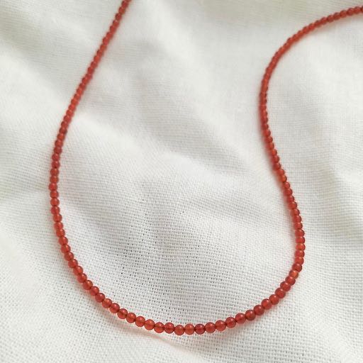 Red carnelian beaded necklace