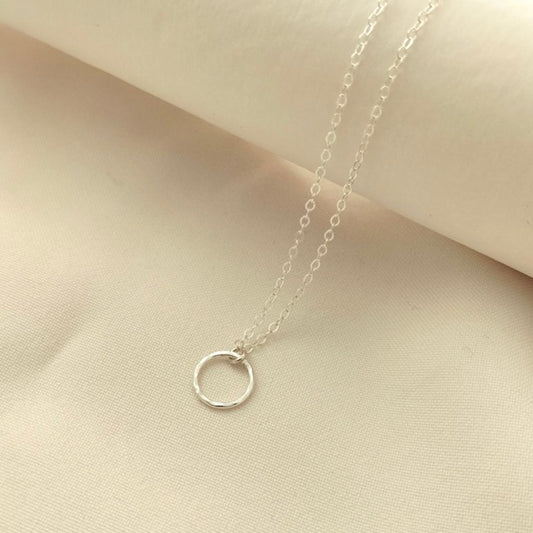 Silver Hammered Circle necklace