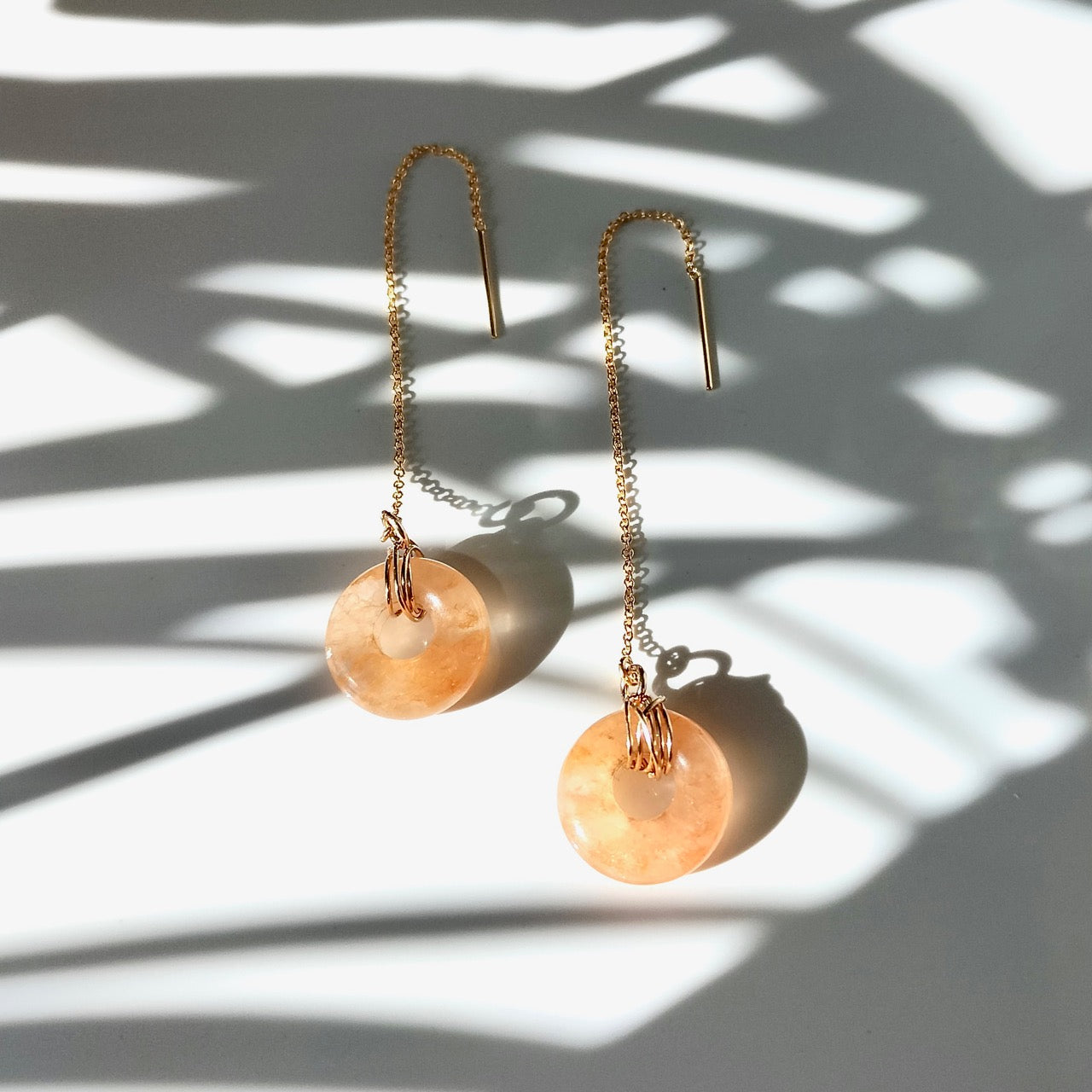 Orange gemstone earrings