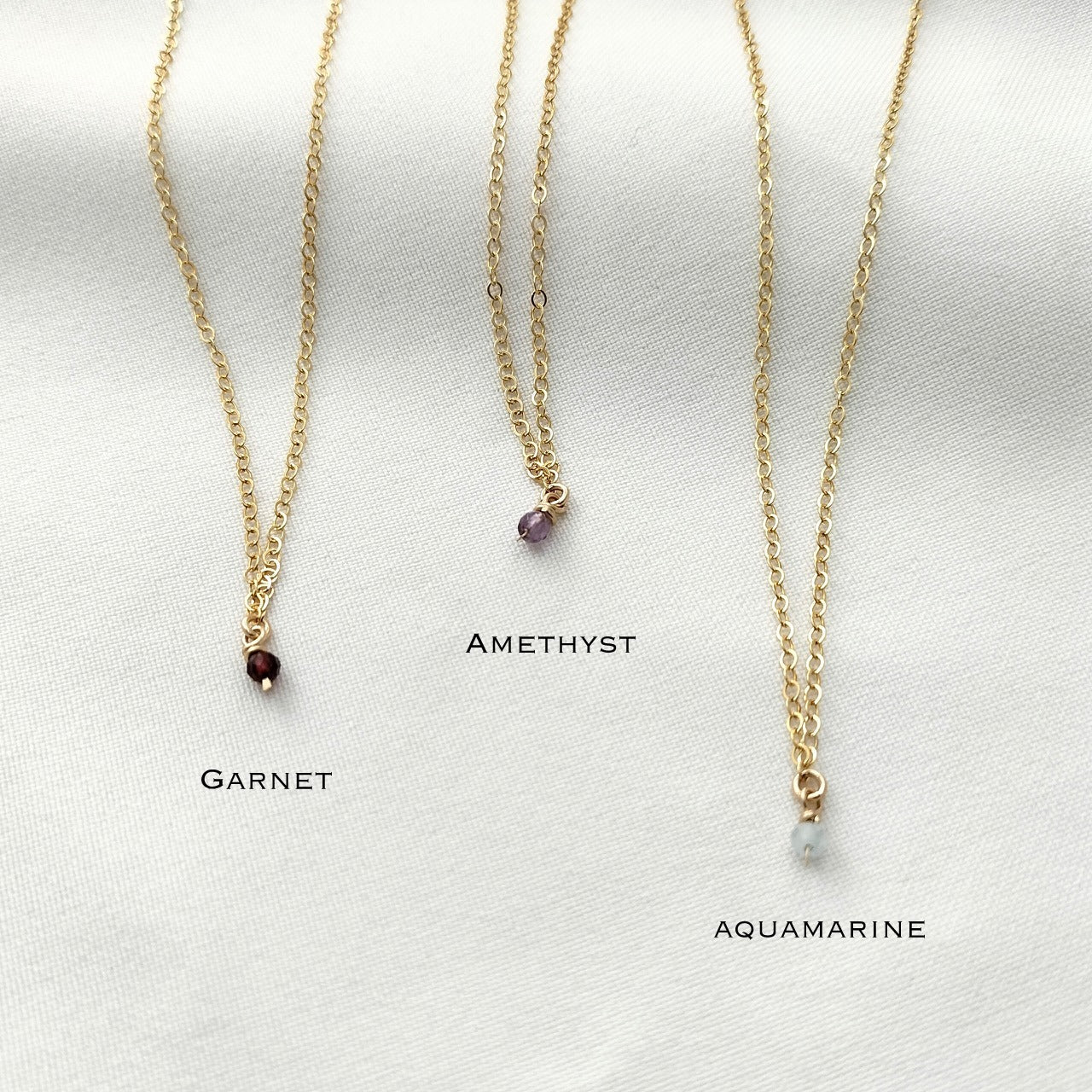Small birthstone necklace