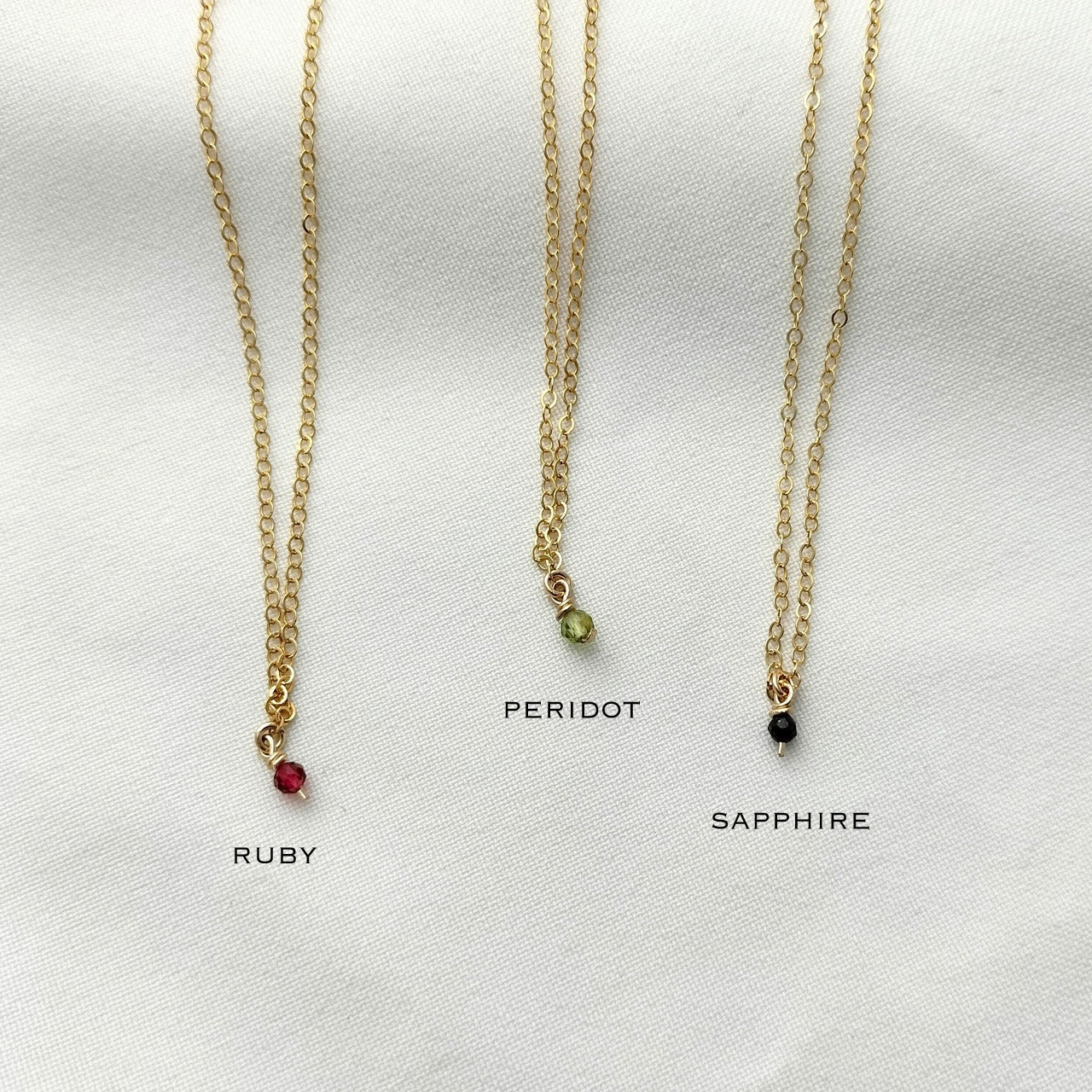 Small birthstone necklace