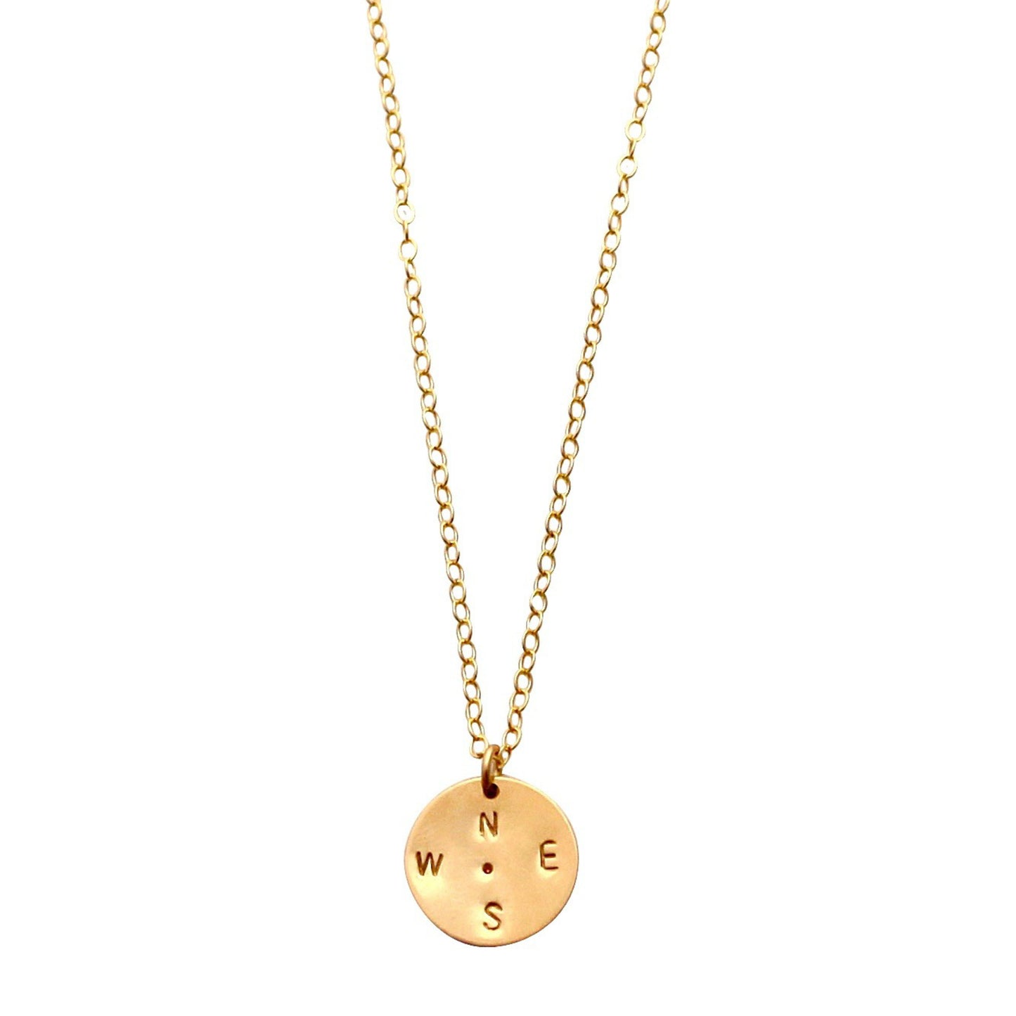 Gold Compass Disc necklace