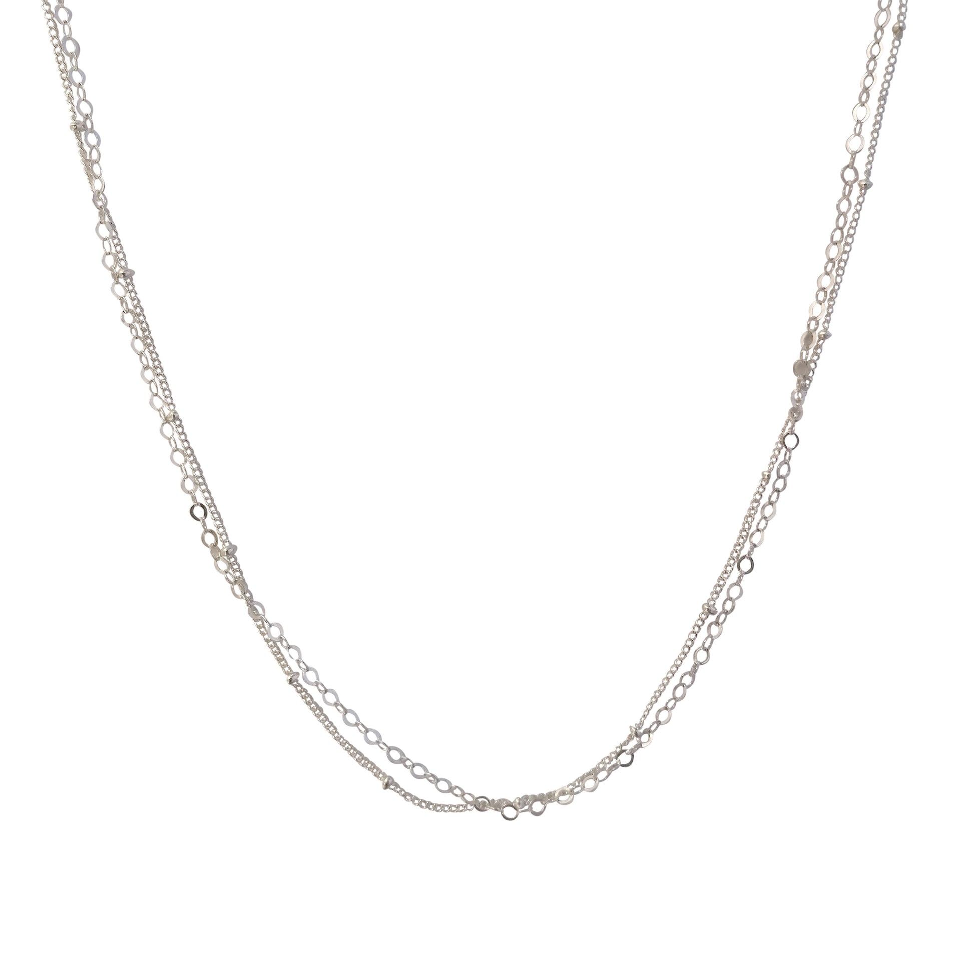Dainty Silver Layered Chain necklace