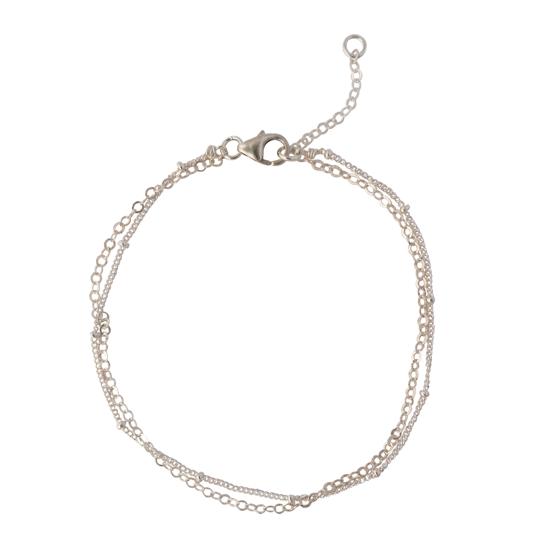 Dainty Silver Layered Chain bracelet