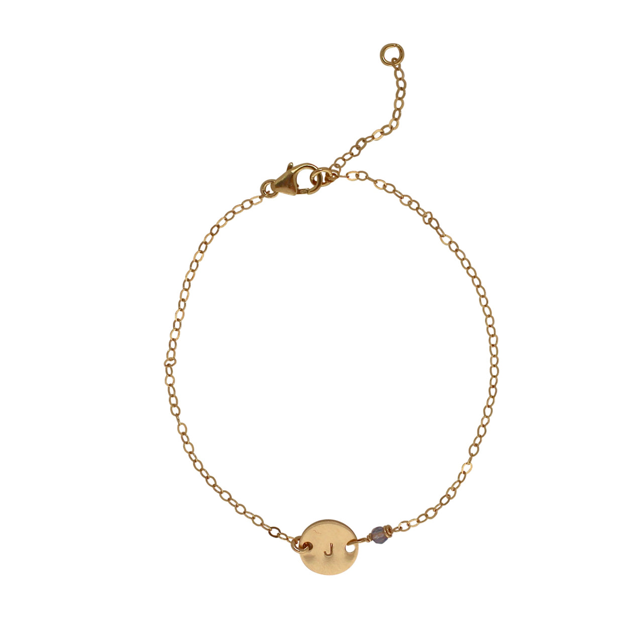 Gold Birthstone bracelet - December - Tanzanite