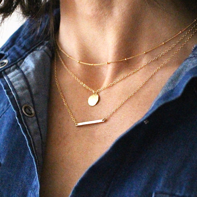 Delicate Gold Layering necklace set