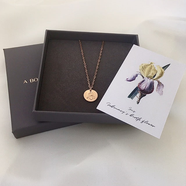 February birth top flower necklace