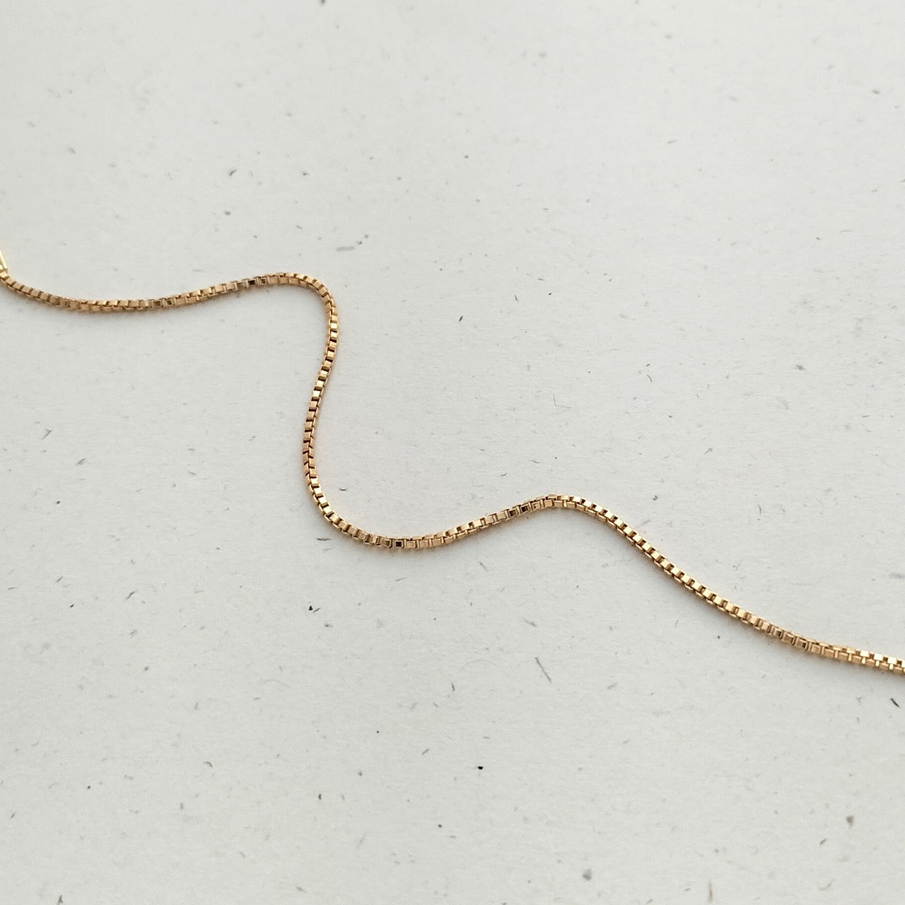 Thin gold box chain bracelet