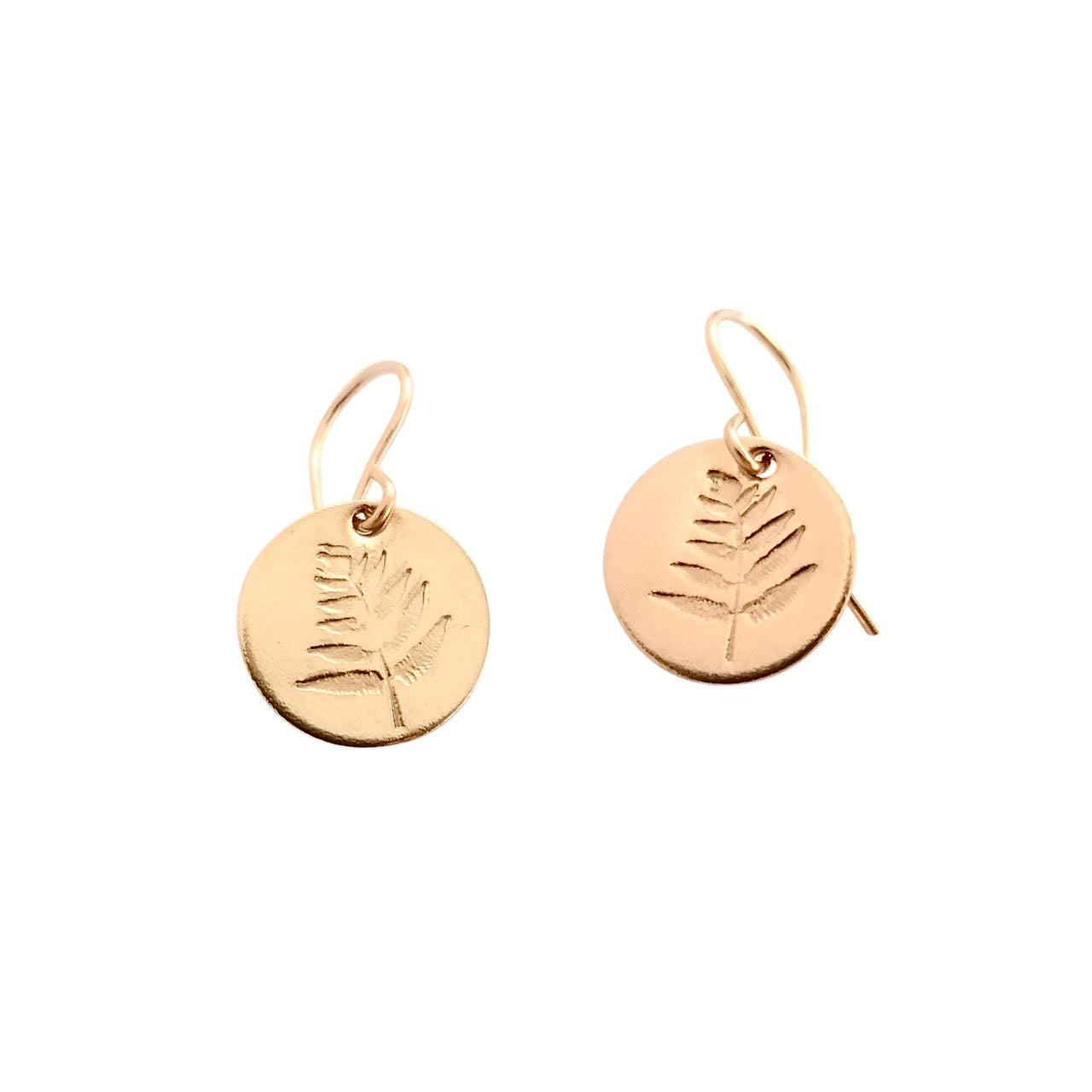 Gold Fern dangly earrings