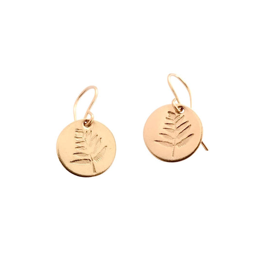 Gold Fern dangly earrings
