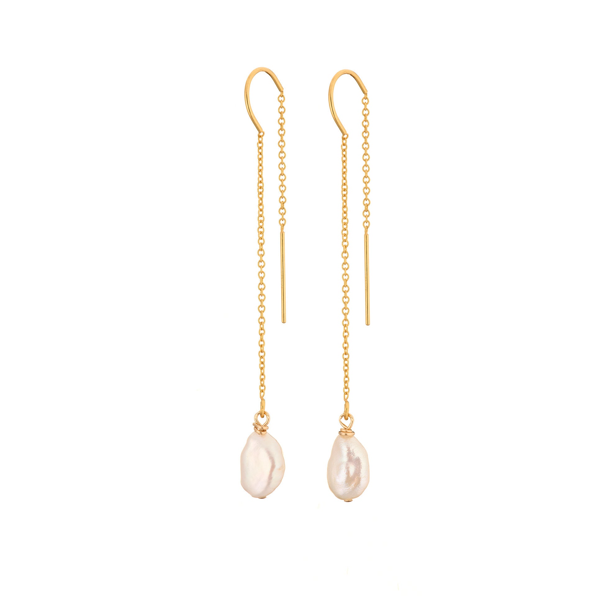 Long Pearl ear threader earrings