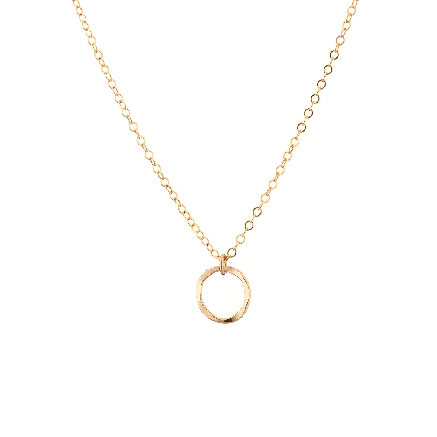 Gold Filled Hammered Circle necklace