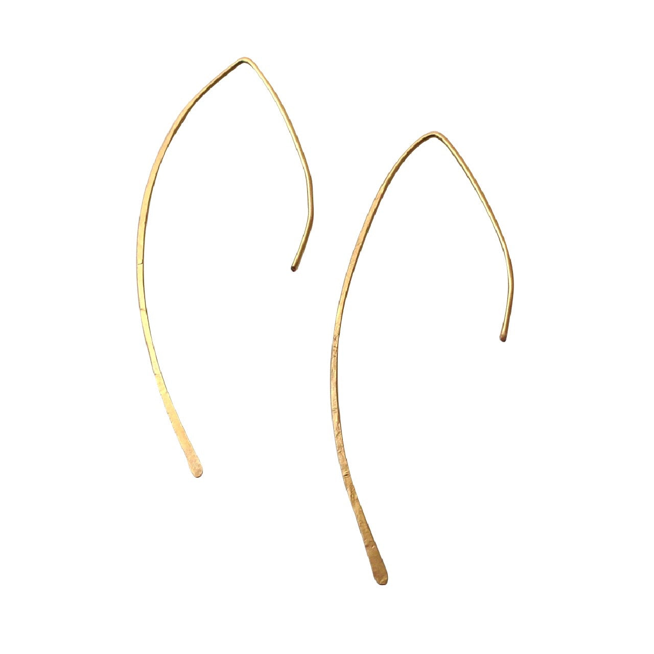 Gold Arced Ear Threader earrings
