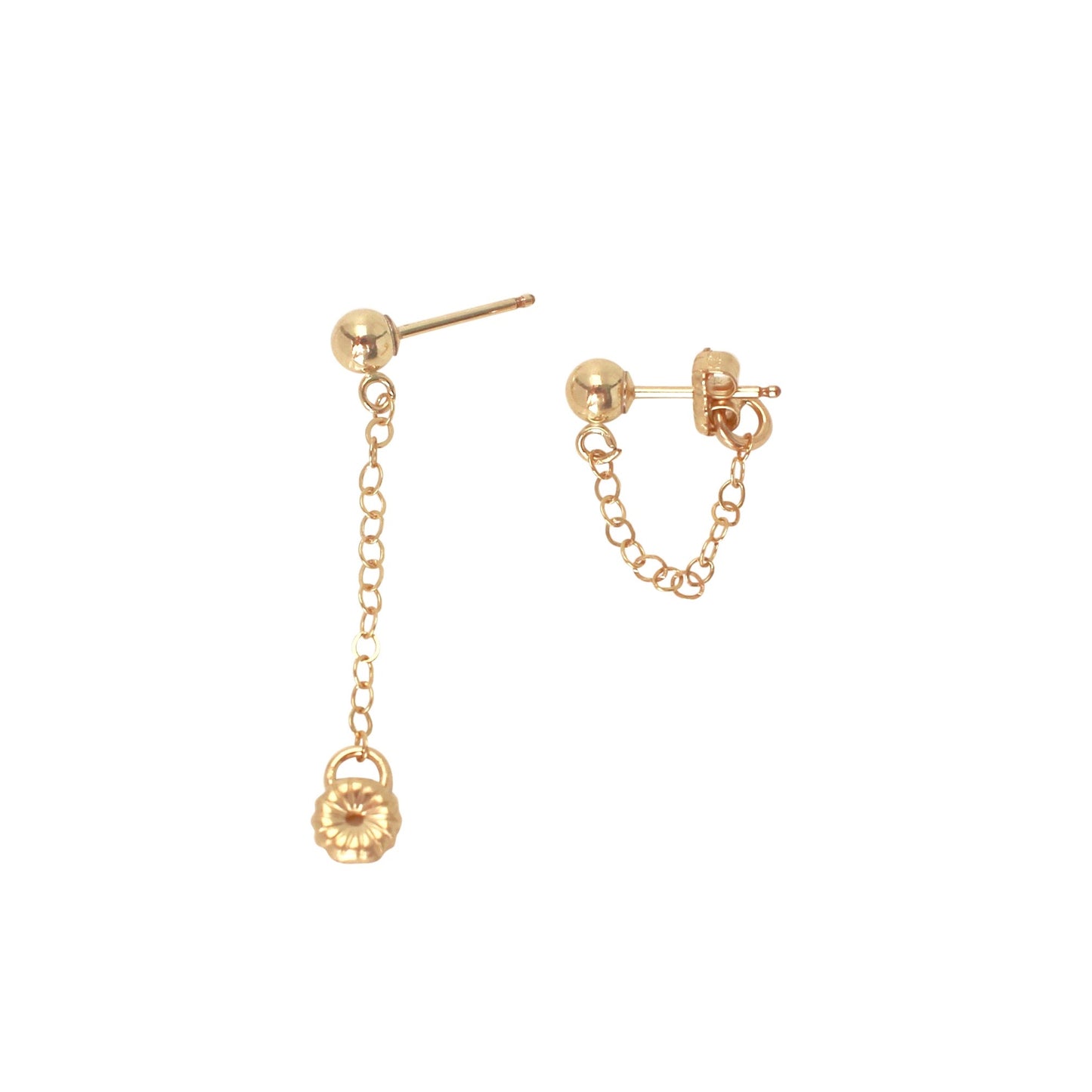 Gold Chain stud earrings