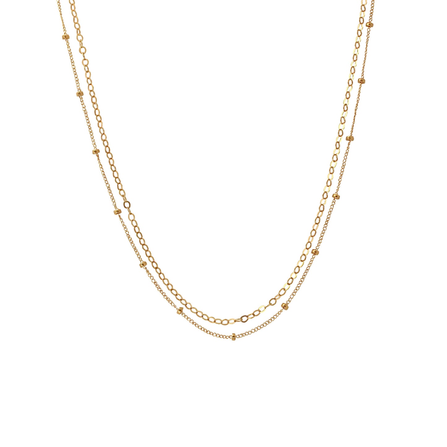 Gold Double Layer chain necklace