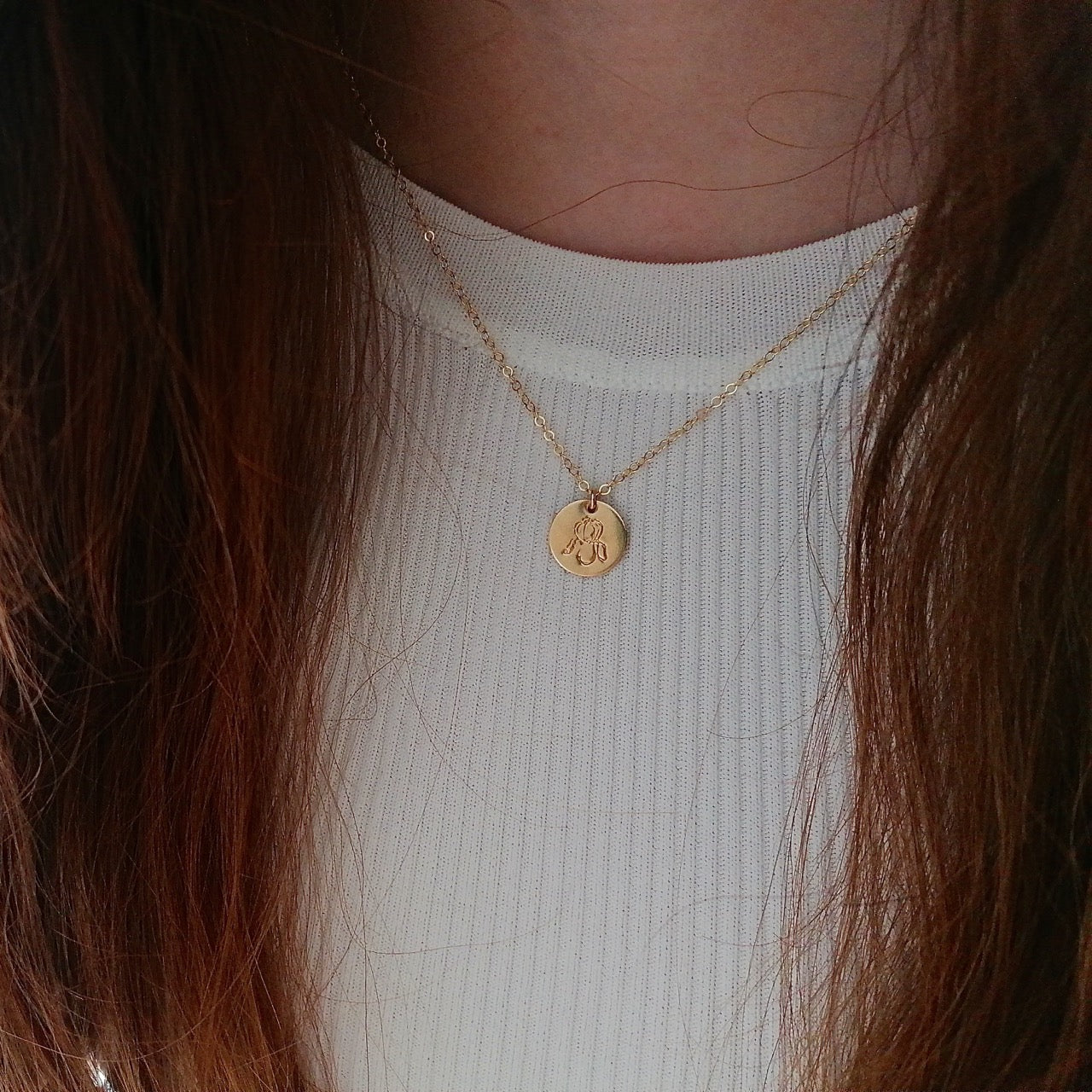 gold birth flower necklace