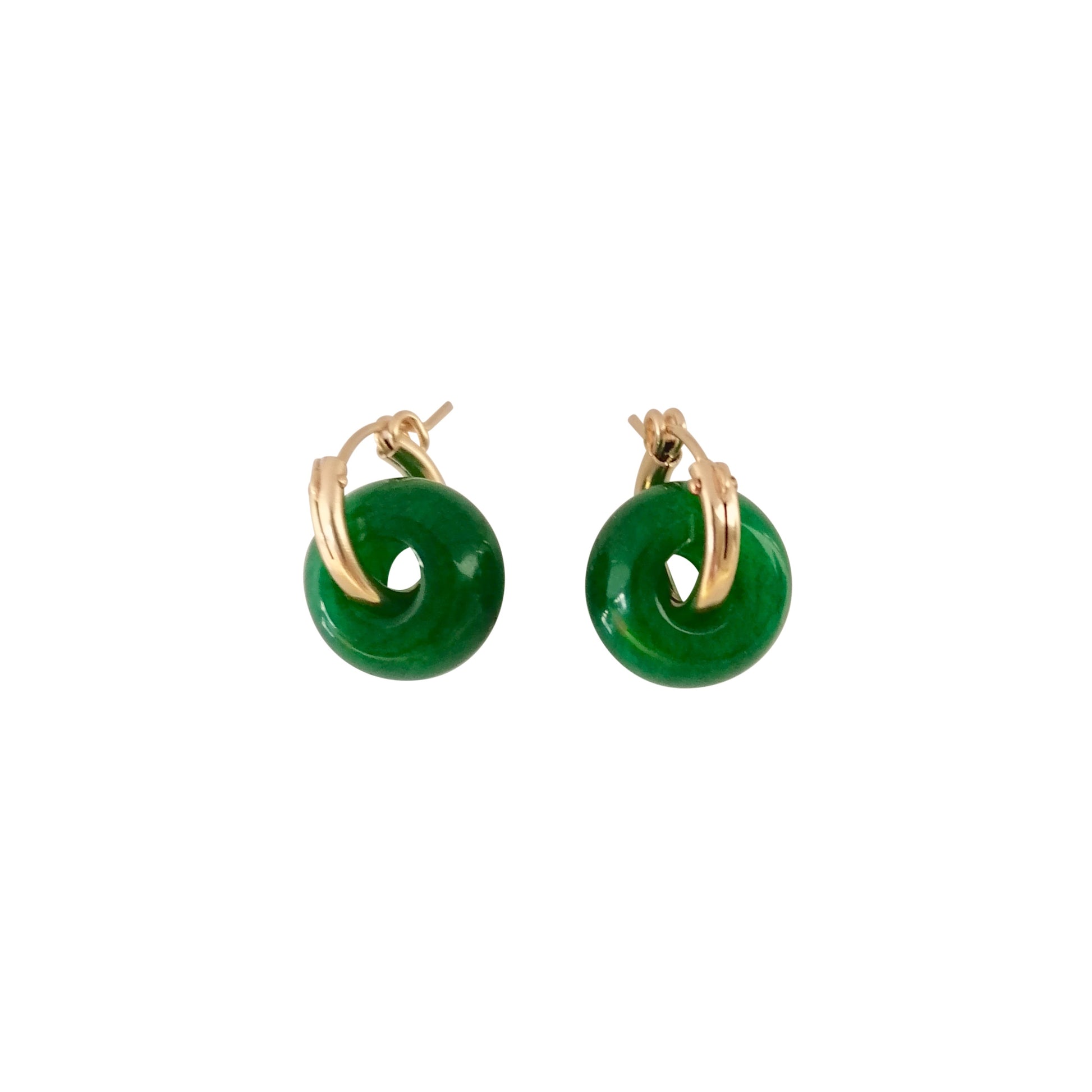 Green Jade ear huggers