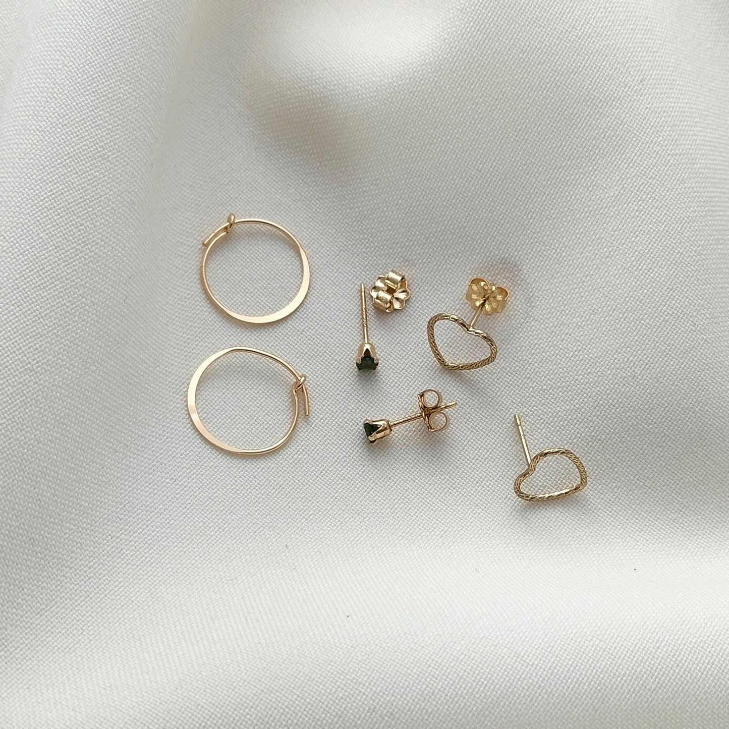 Gold Heart earring set