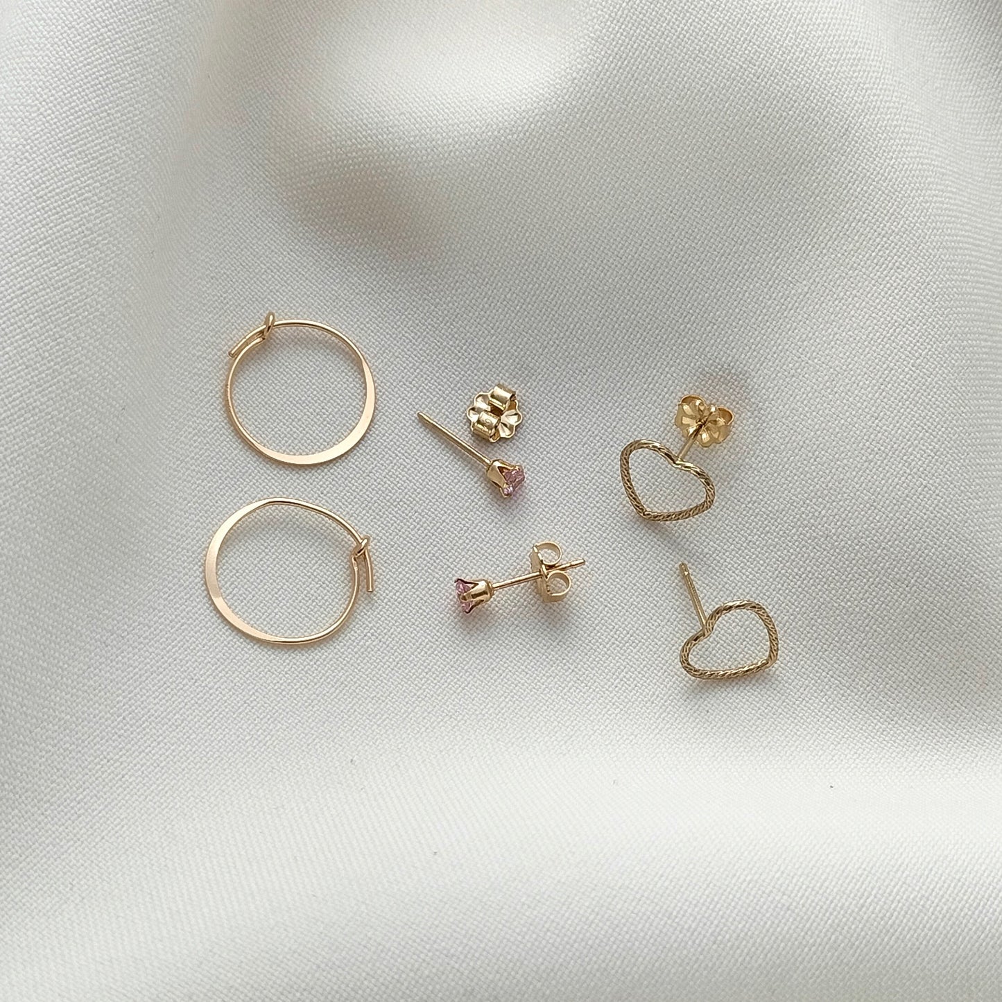 Gold Heart earring set