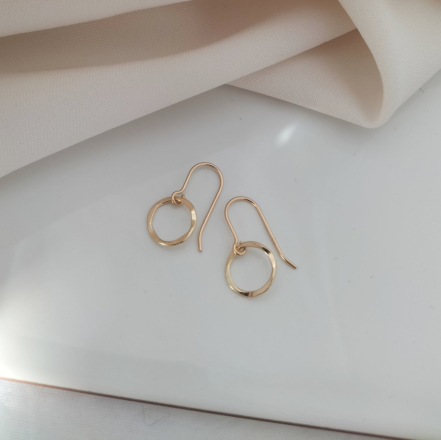 Textured Gold Circle earrings